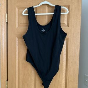 Nuuds Classic Black Scoop neck Bodysuit